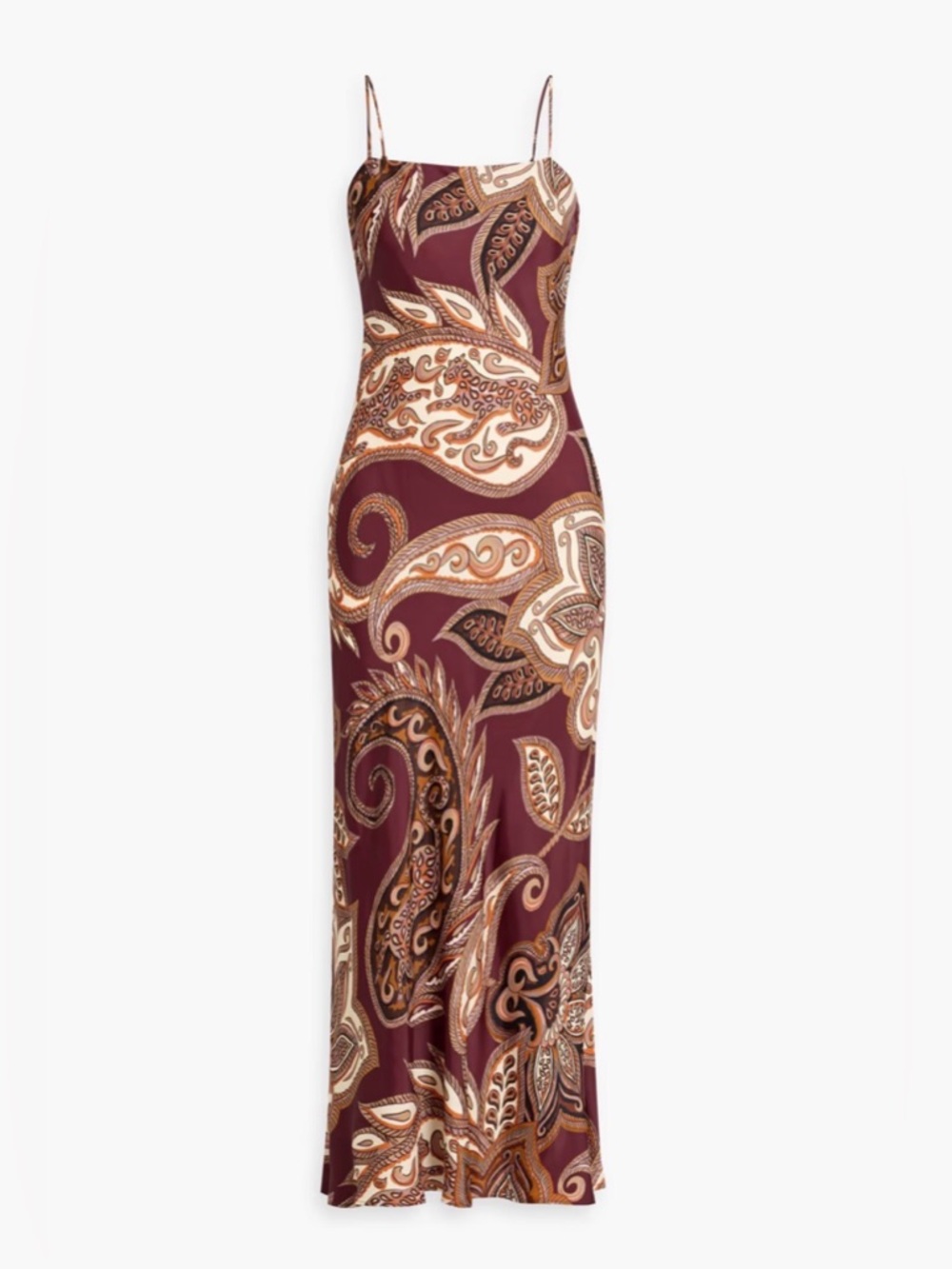 FARM RIO Paisley-print crepe de chine maxi slip dress - Size M